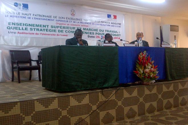 seminar panel at Togo higher education seminar, July 2014
